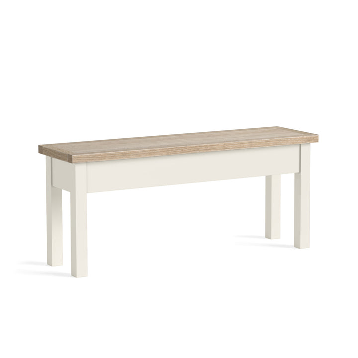 Modern Country Shallow Storage Bench - Coconut White