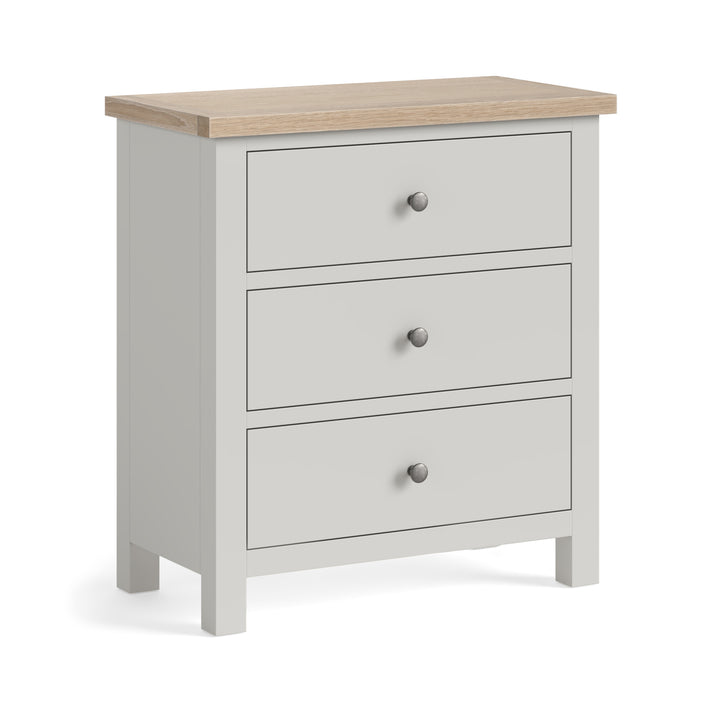 Modern Country 3 Drawer Chest - Stone Grey