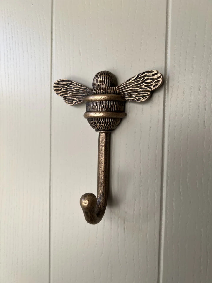 Brass bee Coat Hook - Heritage Finish