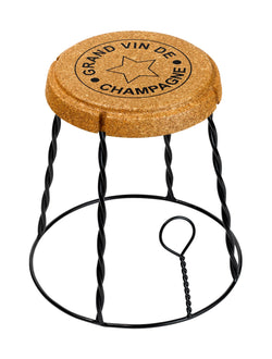 Giant Champagne Cork Wire Cage 'Muselet' Stool/Side Table Black