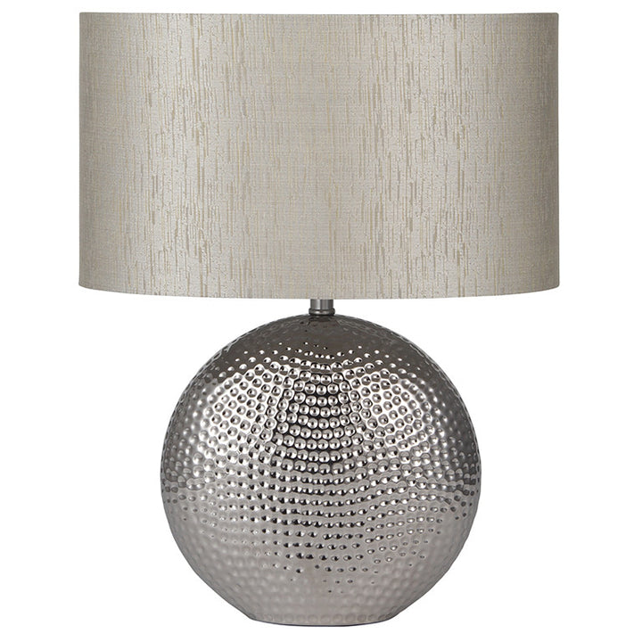 Silver Dot Textured Ceramic Table Lamp