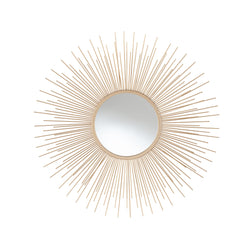 Gold Metal Starburst Round Wall Mirror