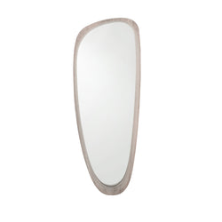 Grey Oak Wood Veneer Teardrop Wall Mirror