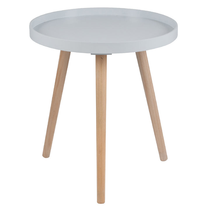 Grey MDF & Natural Pine Wood Round Table