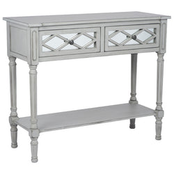 Puglia Dove Grey Mirrored Pine Wood Console Table