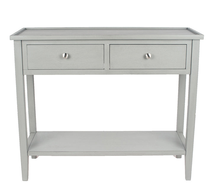 Chelmsford Vendee Grey Pine Wood 2 Drawer Console Table