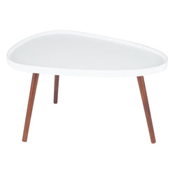 Clarice White & Brown Teardrop Coffee Table