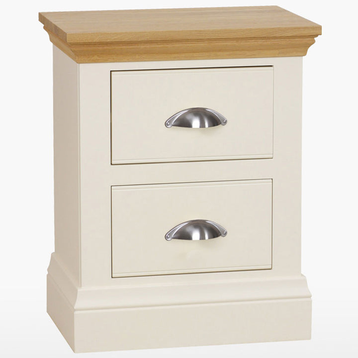 Coelo Small 2 Drawer Wood Top Bedside