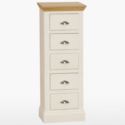 Coelo Wood Top Narrow 5 Drawer Chest