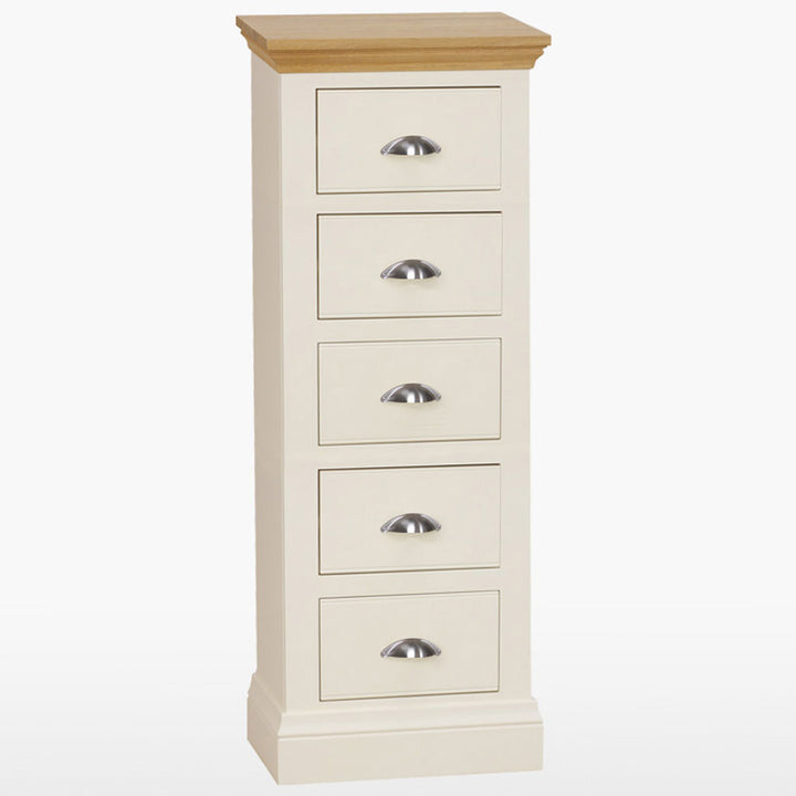 Coelo Wood Top Narrow 5 Drawer Chest