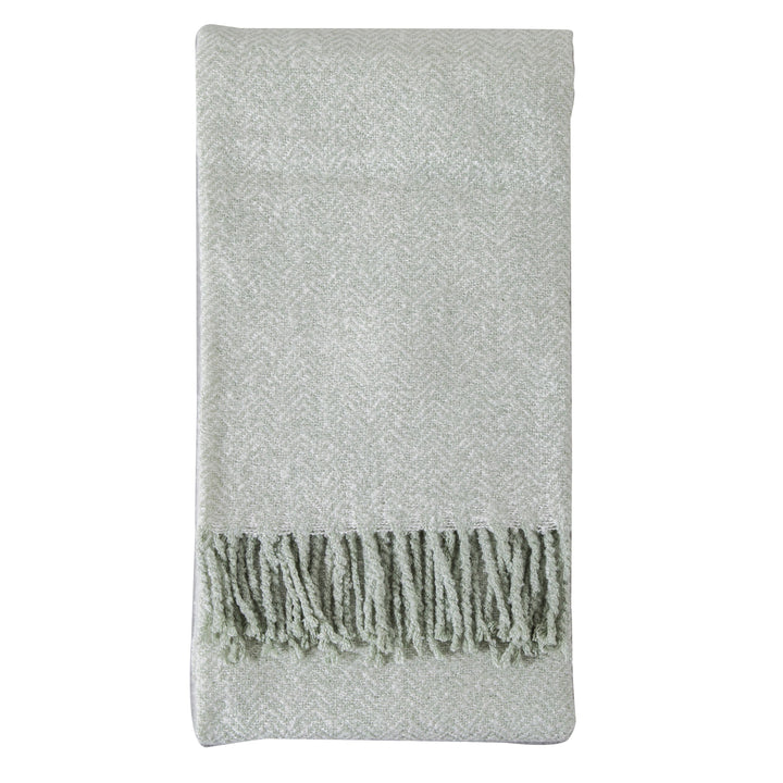 Herringbone Mohair Throw - Sage