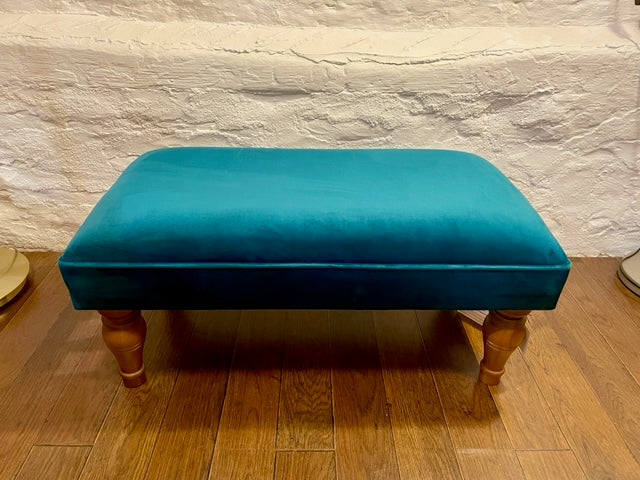 Ocean Turquoise Rectangle Footstool