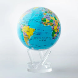 Blue Political Map World Mova Globe 4.5"