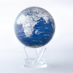 Blue And Silver Mova Globe 4.5"