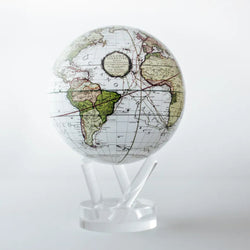 Antique Terrestrial White Mova Globe 4.5"