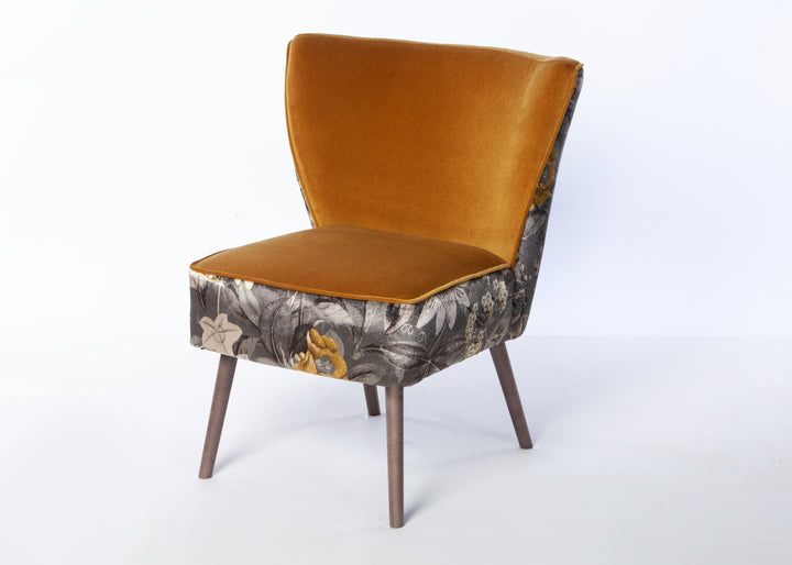 Phoebe Chair - Vintage Mustard and Passiflora Charcoal