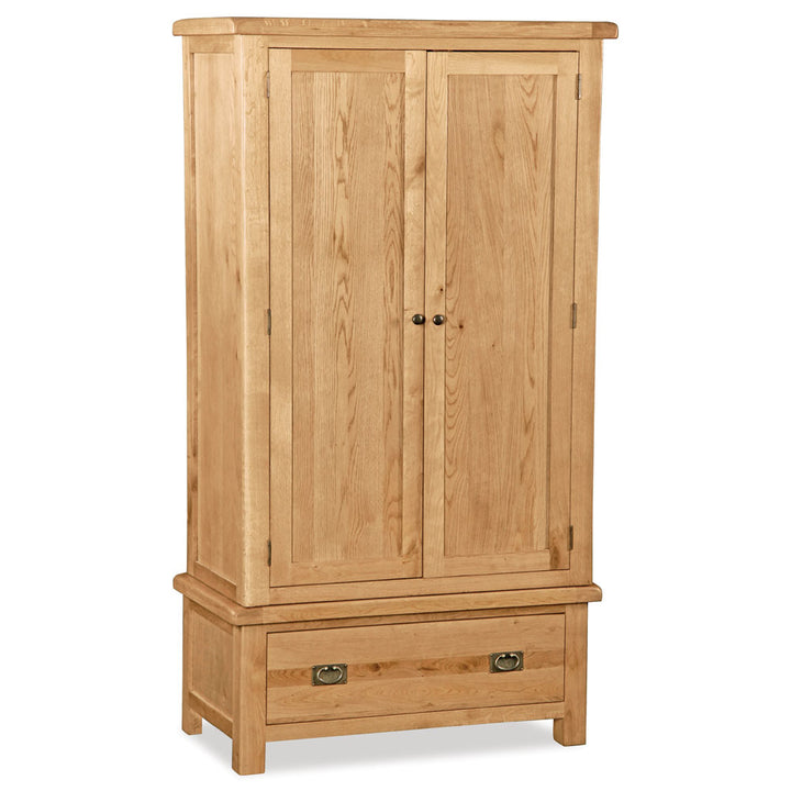Wooden 2 door wardrobe with drawer 