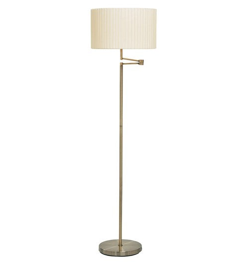 Fenella Floor Lamp - Antique Brass / Cream