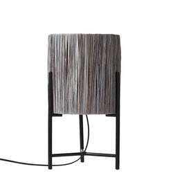 Raff Table Lamp Black Base and Grey Shade