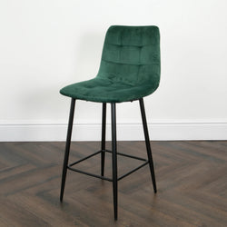 Squared Green Kitchen Barstool 3 Quarter View